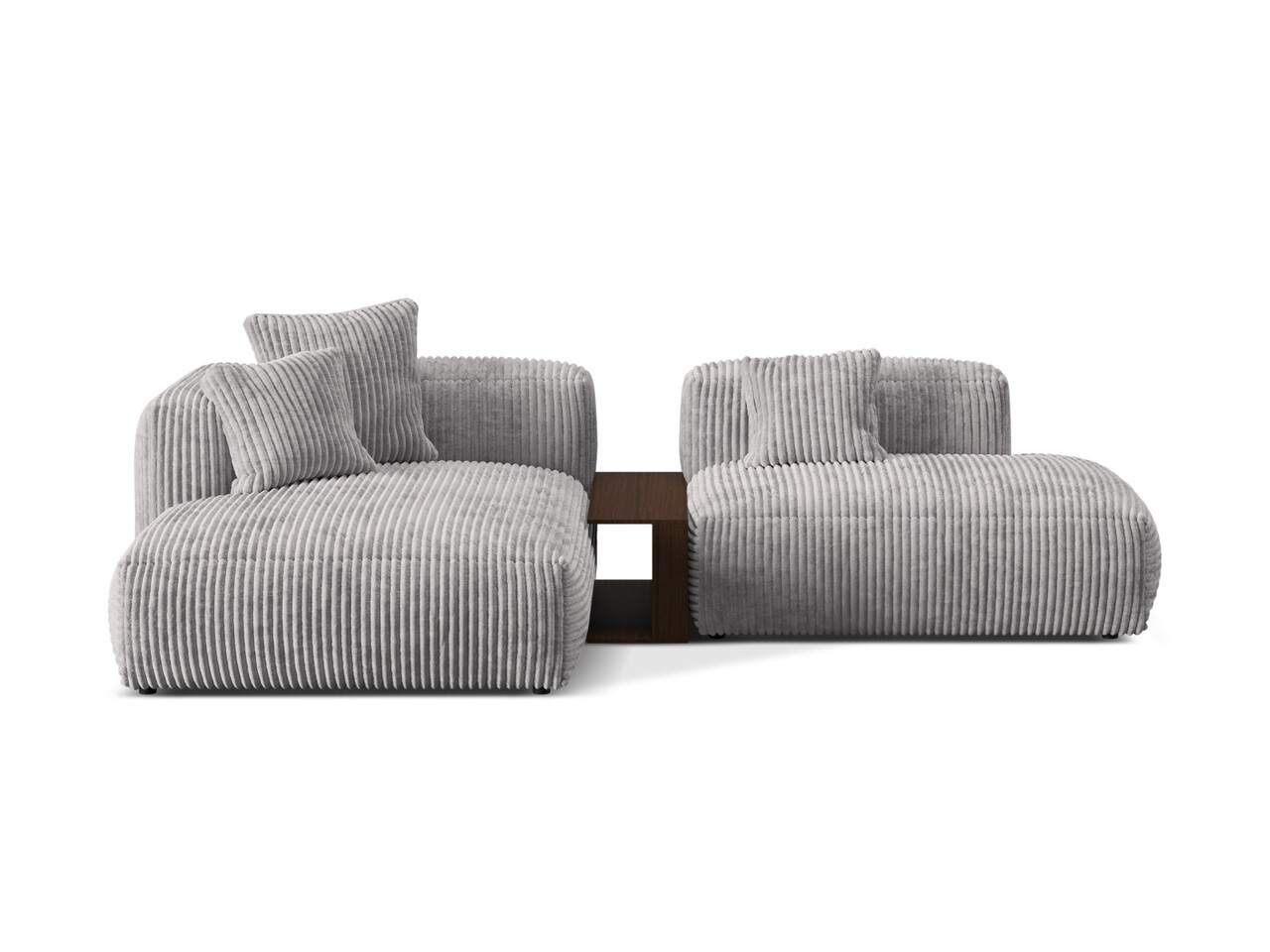 Coltar modular stanga 2 locuri, Martina-212, Micadoni Home, 285x176x75 cm, velur, gri deschis Colțare